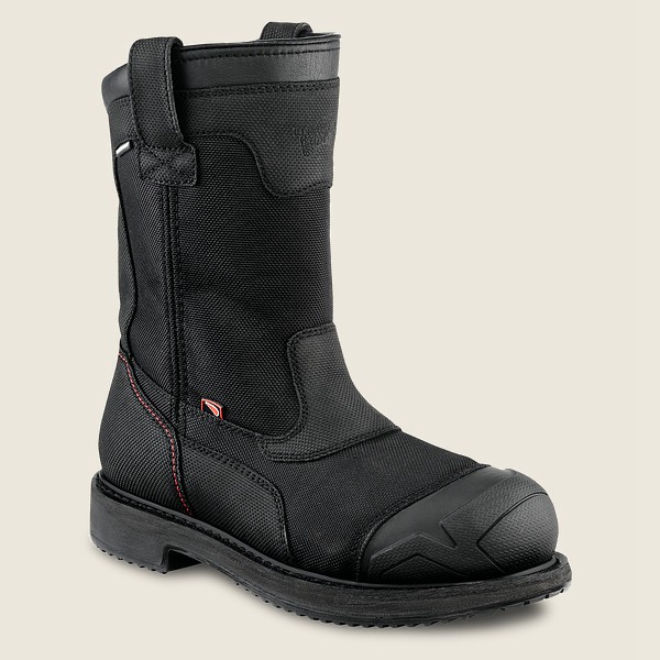 Mens Red Wing Maxbond - 11-inch Waterproof Toe Pull-on - Safety Boots Black - KNO406751